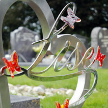 kindergrafje met vlinders Baby graf Kindermonument - gedenksteentje